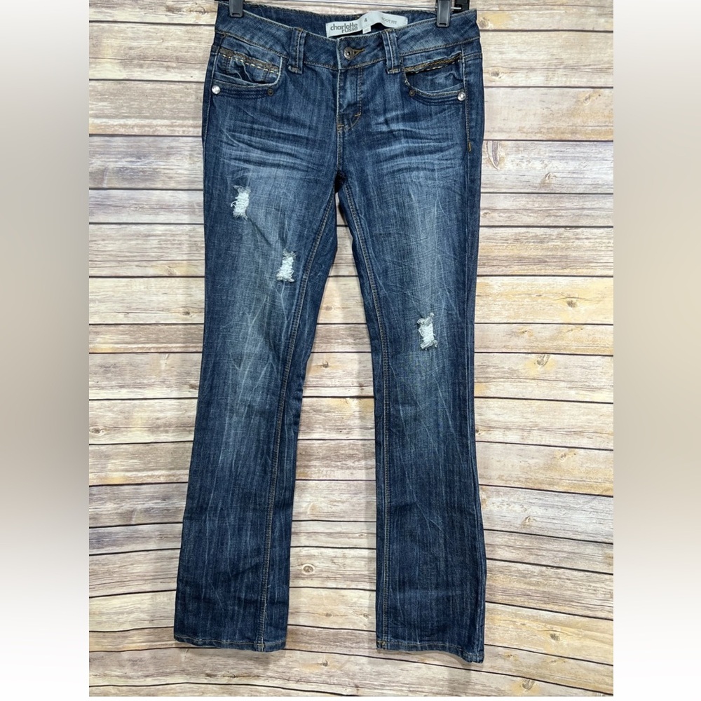 Charlotte Russe Womens Everyday Boot Stretch 5 Pocket Denim Jeans Dk wash Size 4